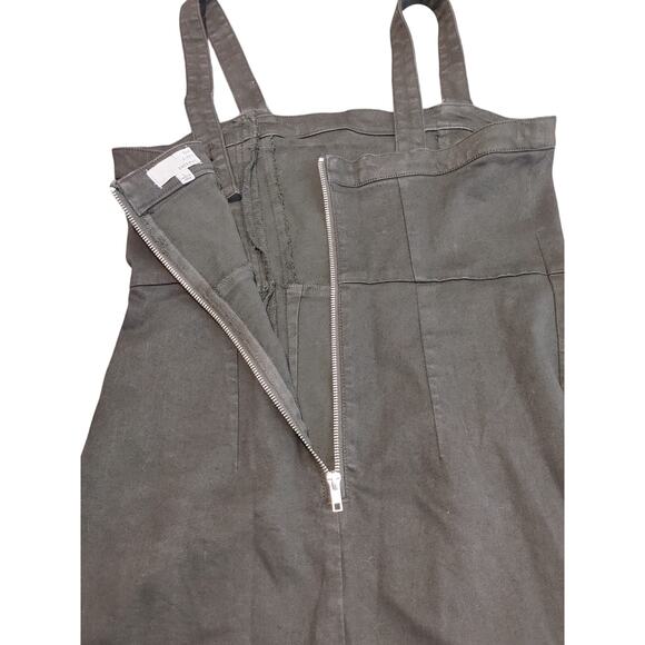 Ten Sixty Sherman Side Button Square Neck Denim Dress Sleeveless Black Womens L - Picture 8 of 10